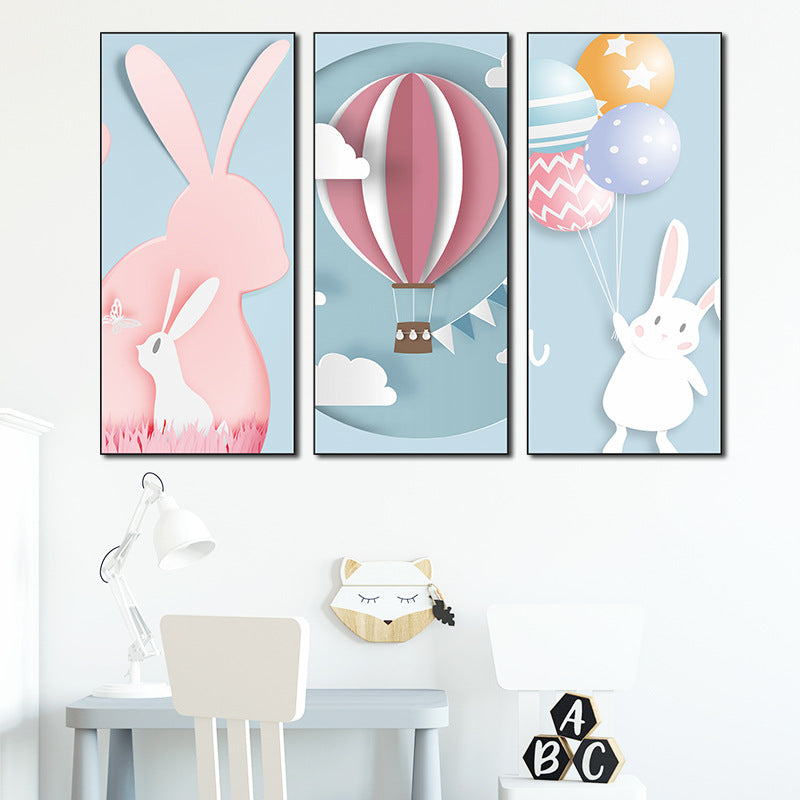 Cute Bunny Balloon 3-Panel Wall Sticker Set | Detail View 2