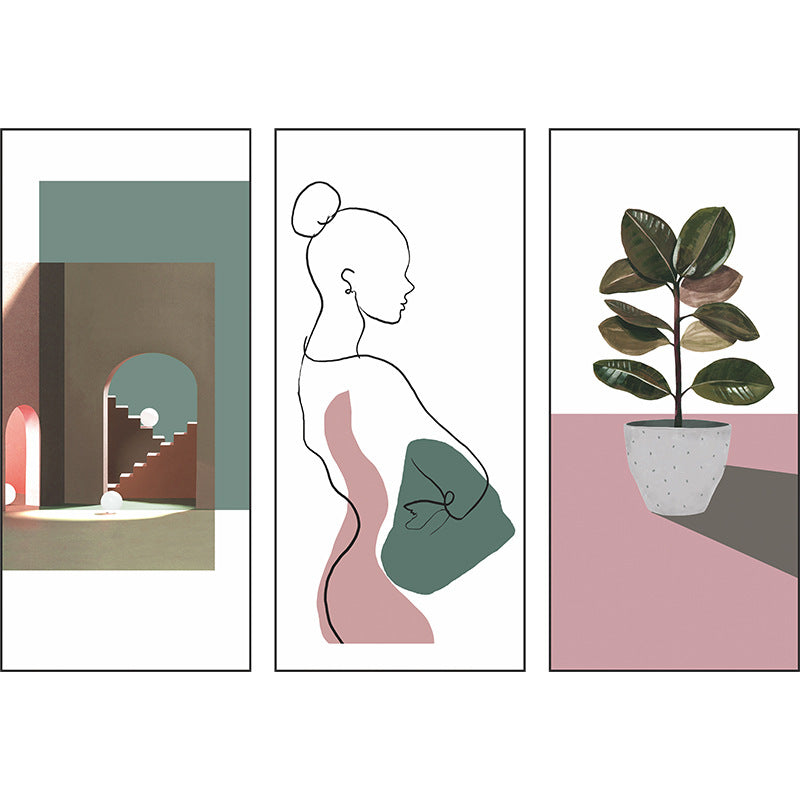 Minimalist Modern 3-Panel Wall Sticker Set | Detail View 5