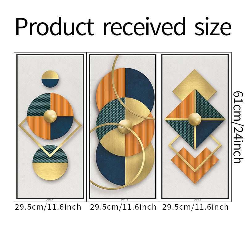 Geometric Abstract 3-Panel Wall Sticker Set | Detail View 6