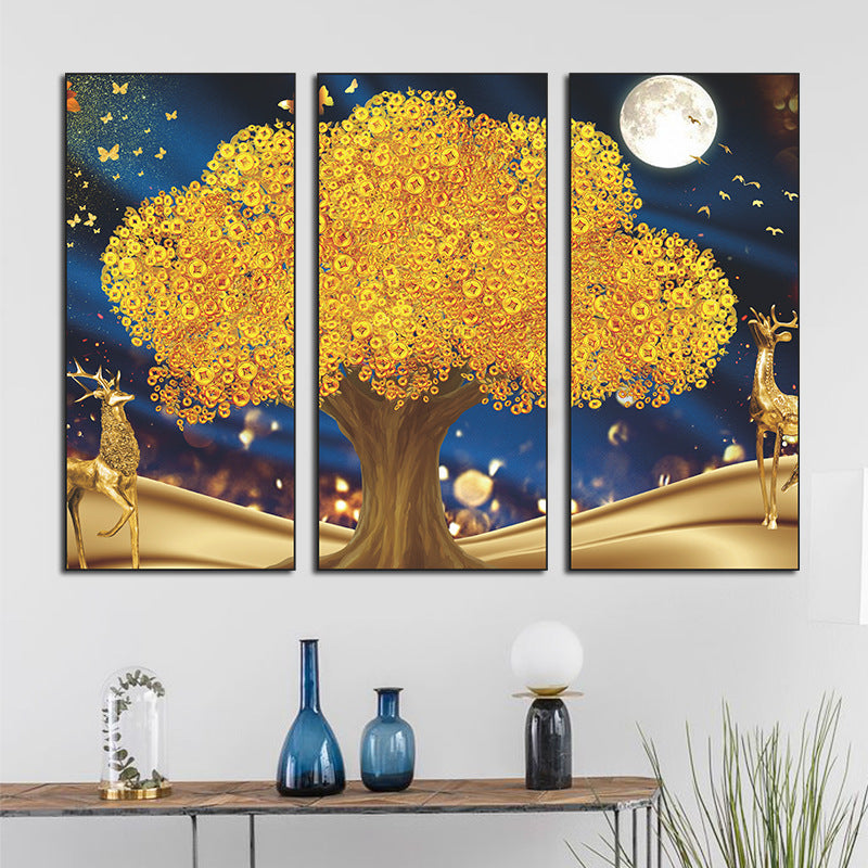 Golden Tree Deer 3-Panel Wall Sticker Set | Detail View 3