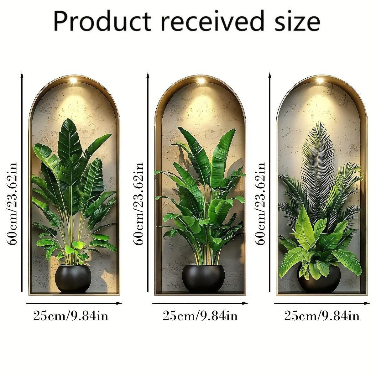 3D Niche Effect Vase & Bottle 3-Panel Wall Sticker Set | Detail View 12