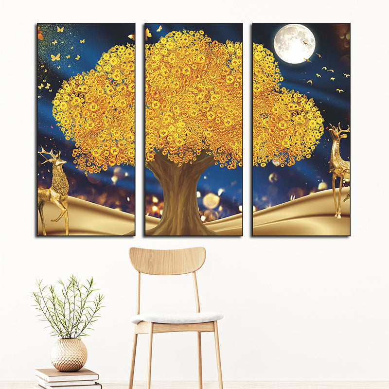 Golden Tree Deer 3-Panel Wall Sticker Set | Detail View 2
