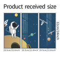 Astronaut & Space Scene 3-Panel PVC Wall Sticker Set | Detail View 6