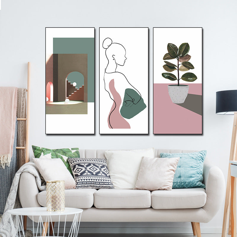 Minimalist Modern 3-Panel Wall Sticker Set | PVC Wall Sticker Set for Home Decor