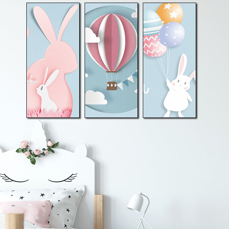 Cute Bunny Balloon 3-Panel Wall Sticker Set | Detail View 3