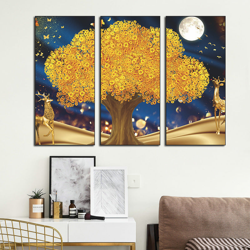 Golden Tree Deer 3-Panel Wall Sticker Set | Detail View 4