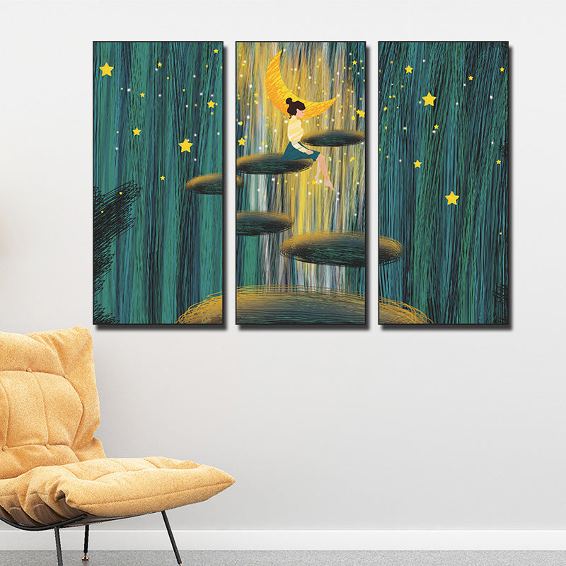 Fantasy Forest Fairy 3-Panel Wall Sticker Set | Detail View 2