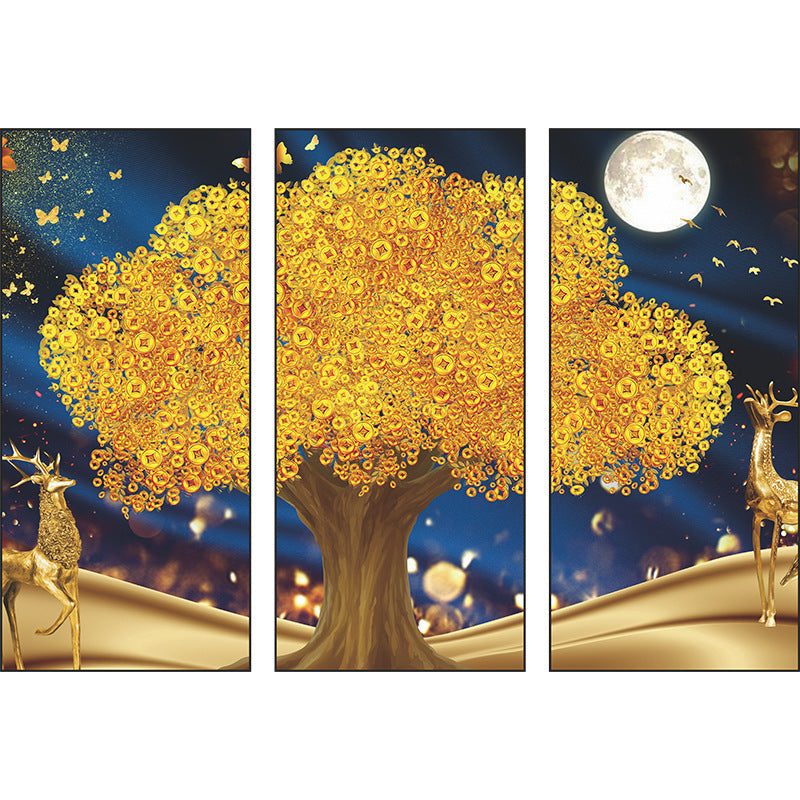 Golden Tree Deer 3-Panel Wall Sticker Set | Detail View 5