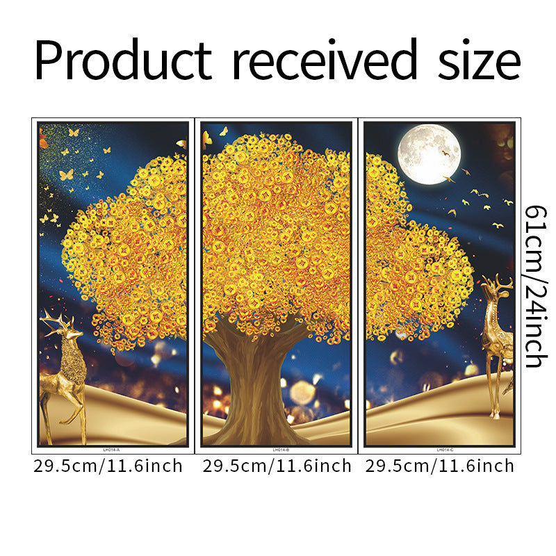 Golden Tree Deer 3-Panel Wall Sticker Set | Detail View 6