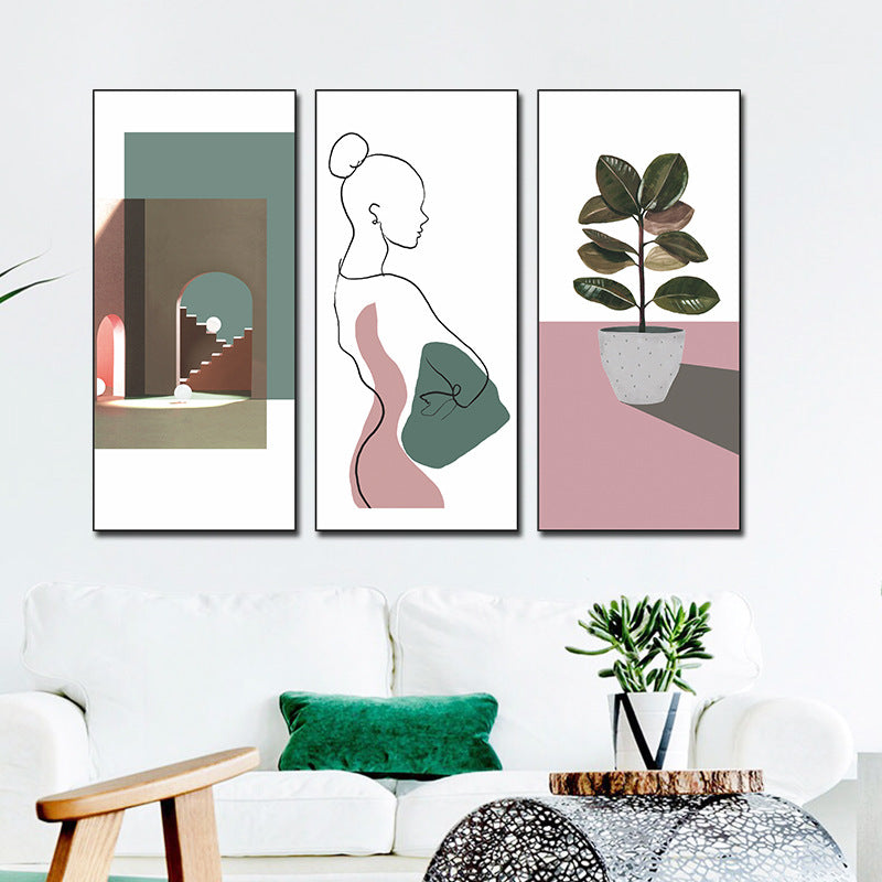 Minimalist Modern 3-Panel Wall Sticker Set | Detail View 2
