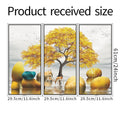 Golden Tree Deer Water Stones 3-Panel PVC Wall Sticker Set | Detail View 6