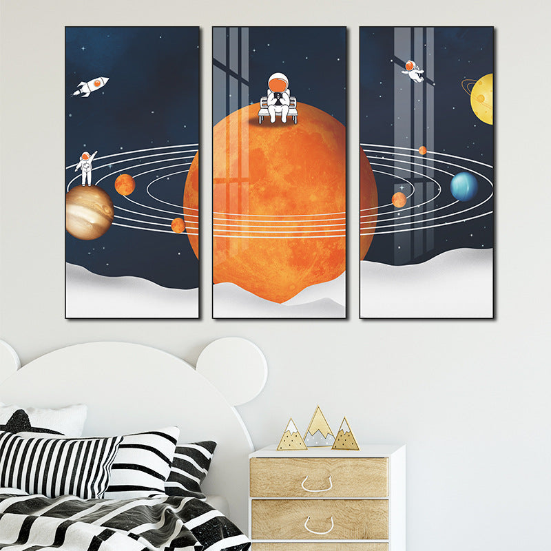 Space Explorer 3-Panel Wall Sticker Set | Detail View 3