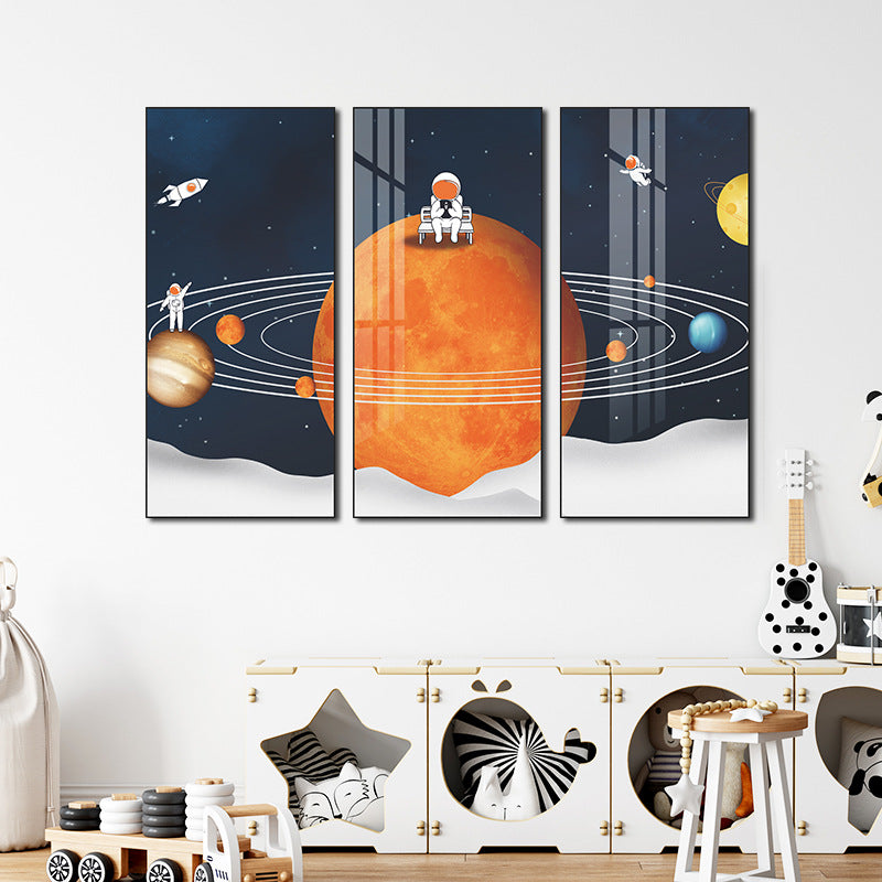 Space Explorer 3-Panel Wall Sticker Set | Detail View 2
