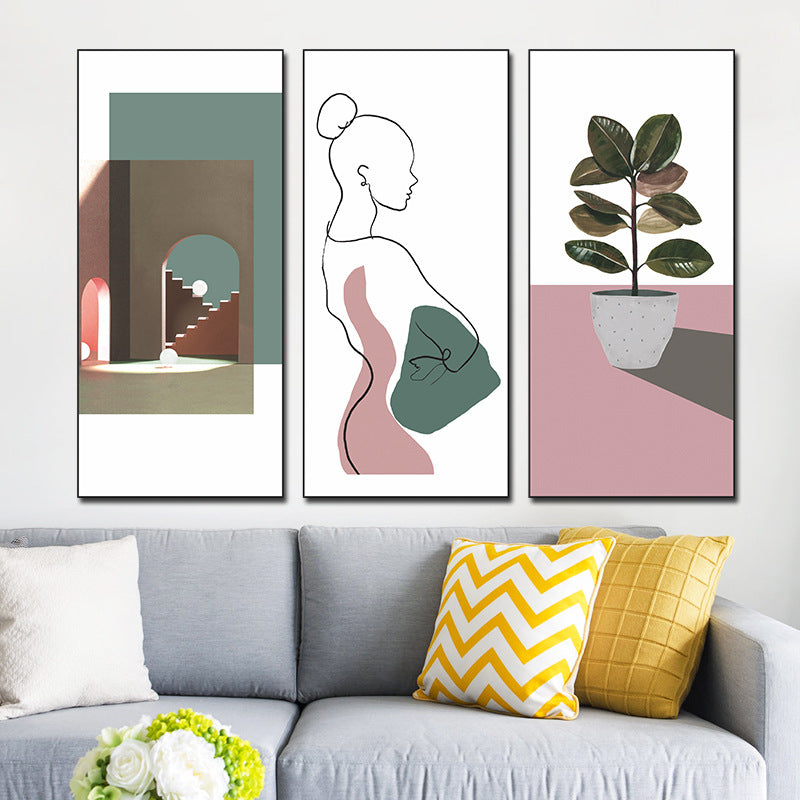 Minimalist Modern 3-Panel Wall Sticker Set | Detail View 7