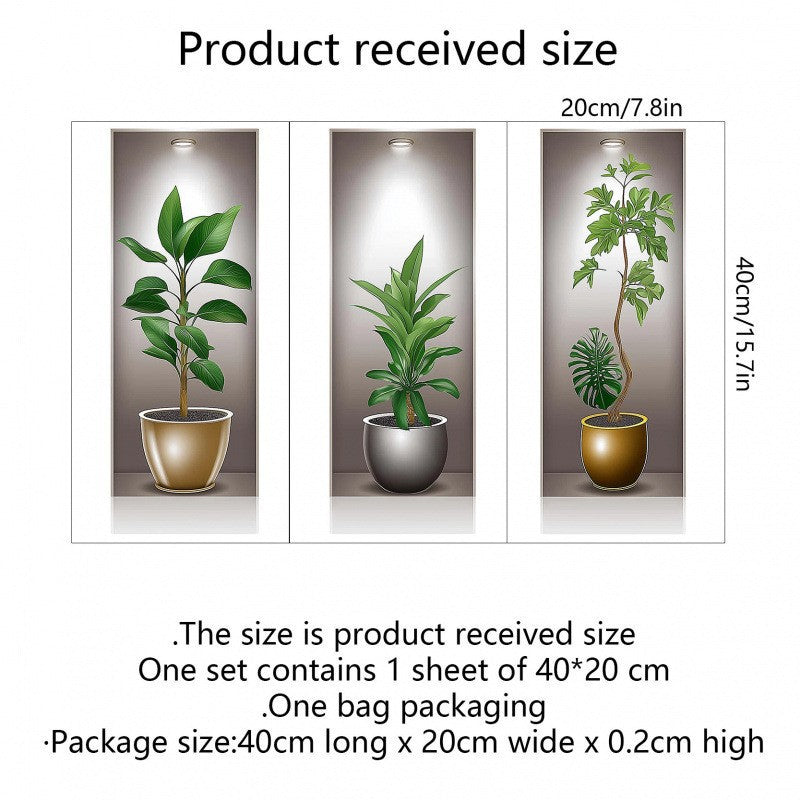 3D Niche Effect Vase & Bottle 3-Panel Wall Sticker Set | Detail View 10