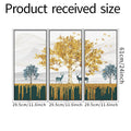 Golden Tree Teal Deer Dripping Gold 3-Panel PVC Wall Sticker Set | Detail View 6