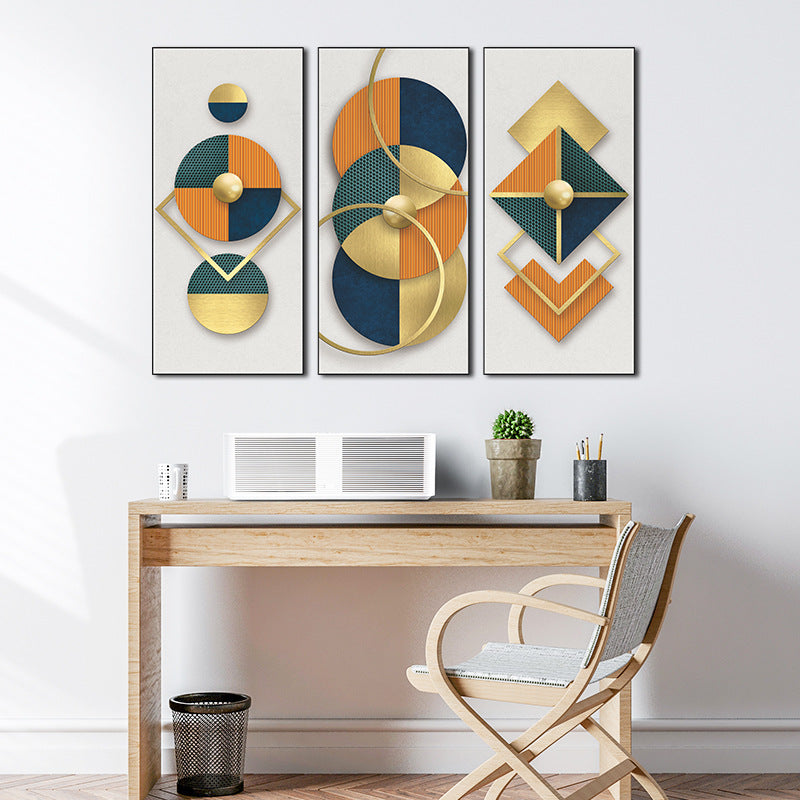 Geometric Abstract 3-Panel Wall Sticker Set | Detail View 2