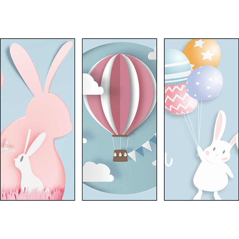 Cute Bunny Balloon 3-Panel Wall Sticker Set | Detail View 5